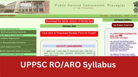 Uppsc Ro Aro Syllabus