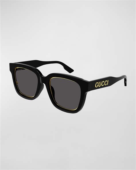 Gucci Logo Square Acetate Sunglasses Neiman Marcus