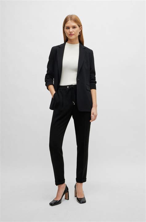 BOSS - Regular-fit trousers in Japanese crepe