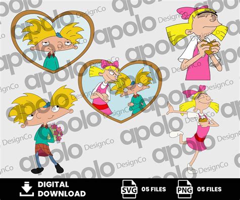 Clipart Valentines Day Svg Arnold Svg Helga Svg Love Svg Digital Download Png Svg