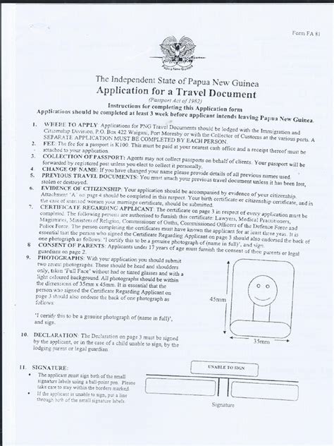 Png Passport Application Form Pdf