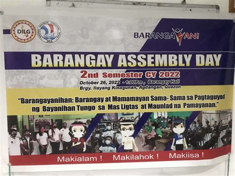 October 26 2022 2nd Semester Barangay Assembly Day 2022