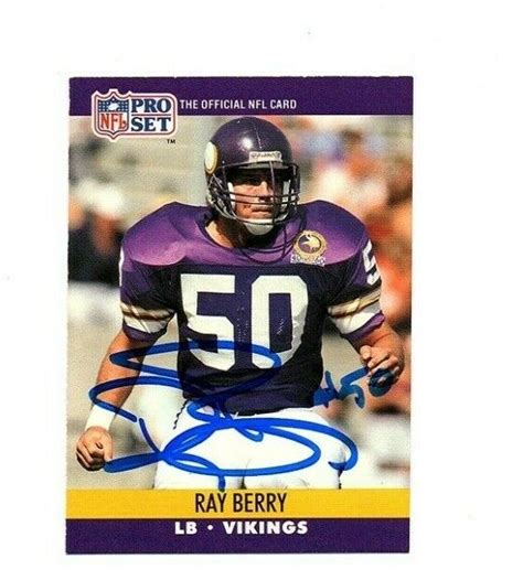 RAY BERRY Minnesota Vikings 1990 Pro Set SIGNED AUTOGRAPH Football