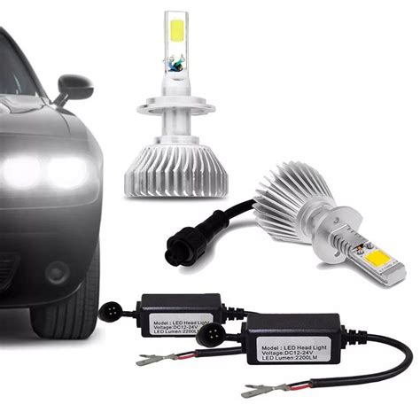 Lâmpada Super LED 3D Headlight H1 6000K 50W Efeito Xênon Fonte Embutida