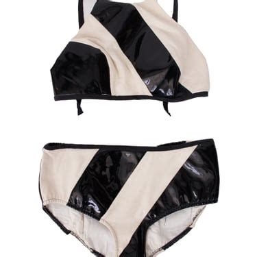 S Vinyl Striped Bikini Set Mercy Vintage Oakland CA ATTIC