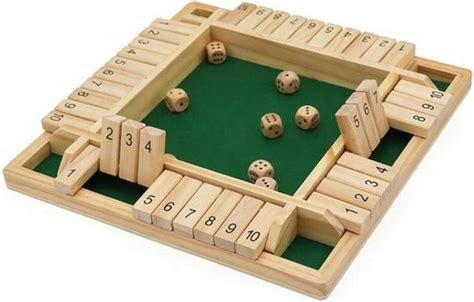 Shut The Box Spelers Dobbelspel Inclusief Dobbelstenen Houten