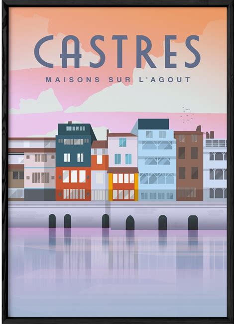 Affiche Ville Castres Id E Cadeau Lafficherie