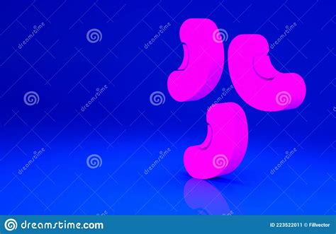 Pink Beans Icon Isolated On Blue Background Minimalism Concept Stock