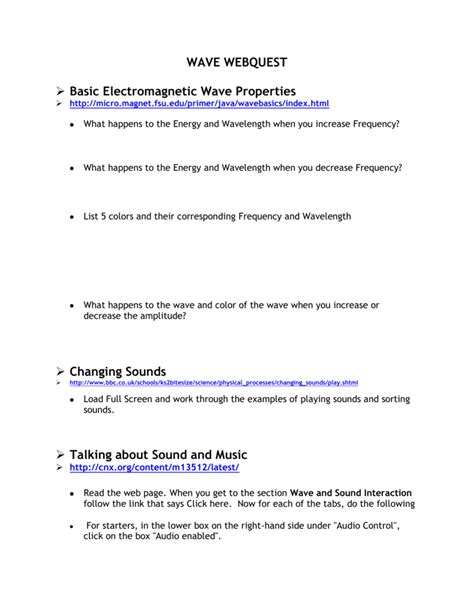 Review Of Introduction To Electromagnetic Waves Webquest Answer Key