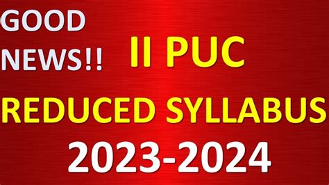 Ii Puc Reduced Syllabus Youtube