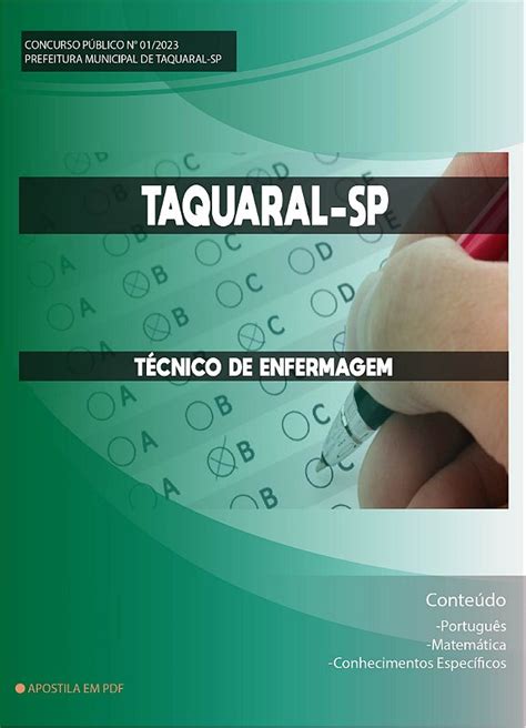 APOSTILA TAQUARAL TÉCNICO DE ENFERMAGEM Aprove Apostilas