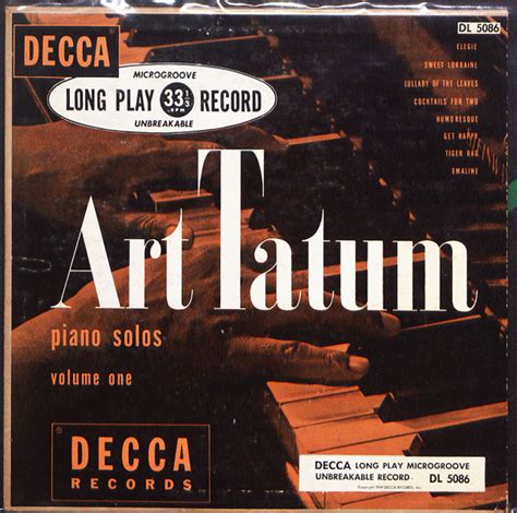 Art Tatum – Piano Solos Volume One (1949, Vinyl) - Discogs