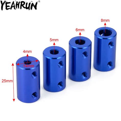 Yeahrun 4pcs Rc Boat Car Couplings 4x8 5x8 6x8 8x8 8x10mm Extension Combiner Coupler Connector