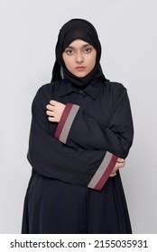 Female Models Posing Abaya Traditional Arab Stock Photo