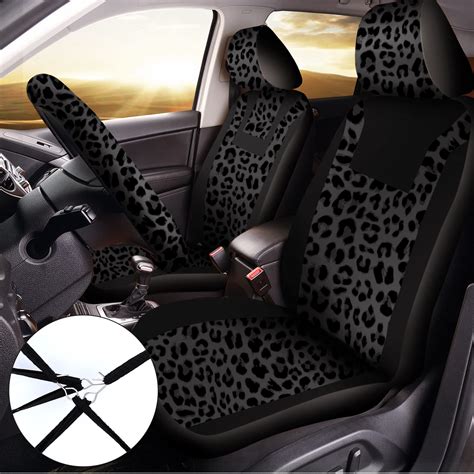 Pcs Leopard Print Car Accessories Set Includes Leopard Seat Covers