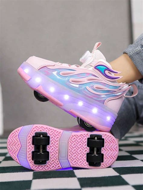 Patinetas para niños con luces LED zapatos con ruedines para niños y