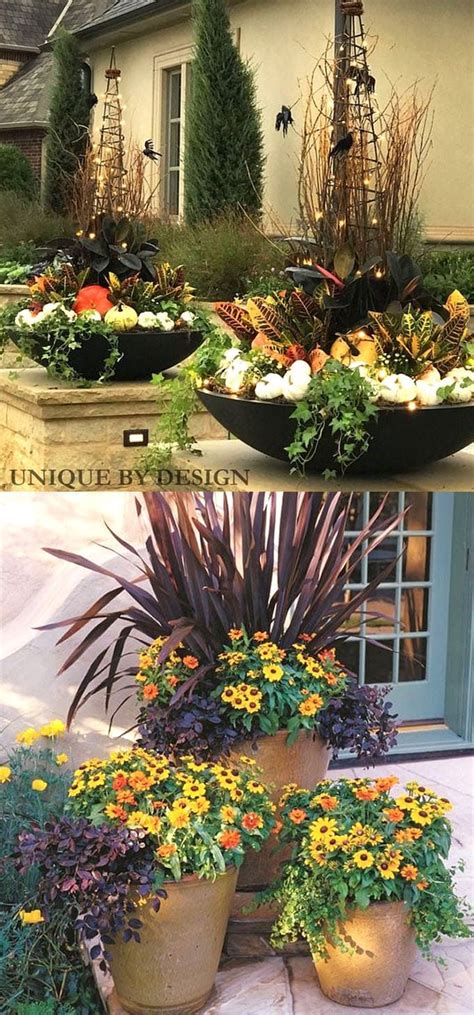 32 Beautiful Fall Planters For Easy Outdoor Decorations Fall Planters