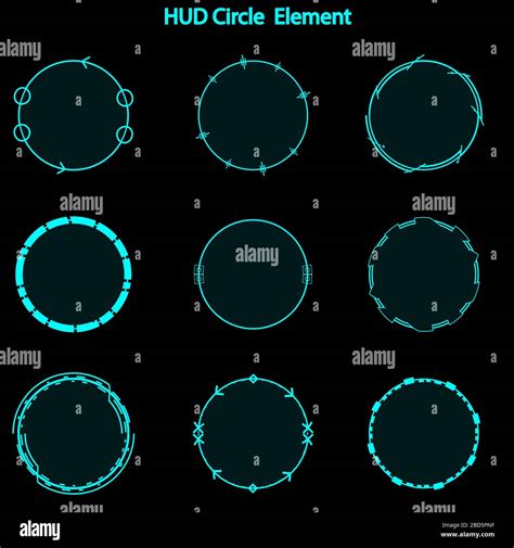 Conjunto de elementos de círculo hud FCI Fista interfaz de usuario