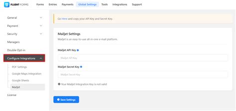 Mailjet Integration With Fluent Forms WP Manage Ninja