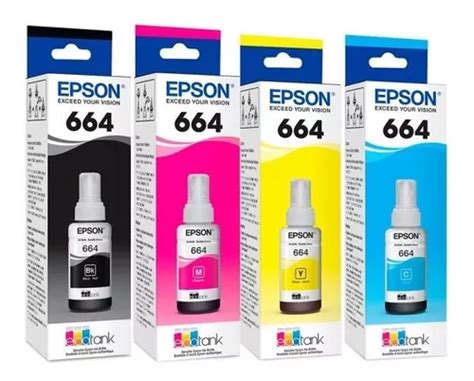 Combo De 4 Botellas De Tinta Epson 664 Ecotank Envío gratis