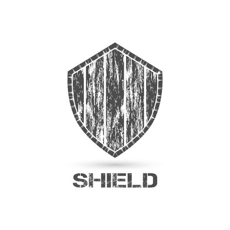 Shield Icon Grunge Style Badge Shape Security Symbol 12657794 Vector