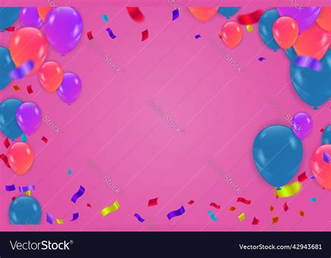 Color glossy balloons blue red and party Vector Image