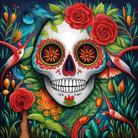 Mexican Catrina with flowers Digital Art by Galo Ibarra - Fine Art America