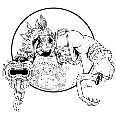 Inktober 01 Roadhog Roadhog Overwatch Video Game Drawings Drawing