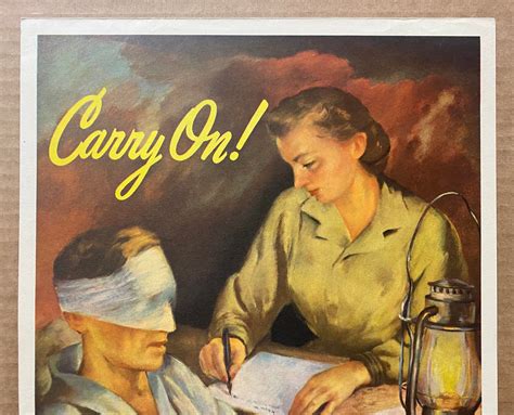 1943 Carry On Buy War Bonds Poster Joseph Raskin Abbott Laboratories