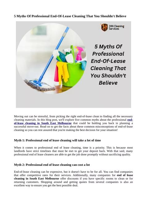 PPT 5 Myths Of Professional End Of Lease Cleaning That You Shouldn T