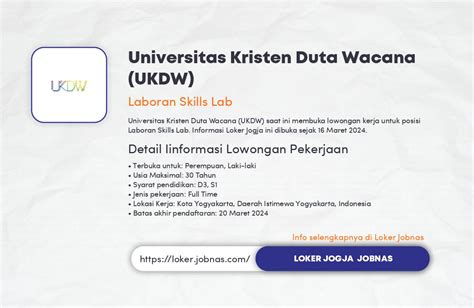 Lowongan Kerja Laboran Skills Lab