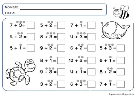 Recursos De Educaci N Infantil Fichas De Sumas