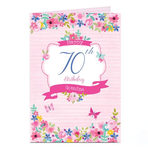 Buy Personalised Any Age Birthday Card Floral Grandma For Gbp 179