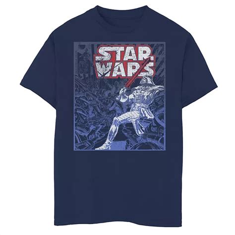 Boys 8 20 Star Wars Comic Cover Action Callage Graphic Tee