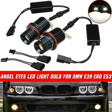 X Blanc W Led Angel Eyes Ampoule De Marqueur D Anneau Halo Pour Bmw