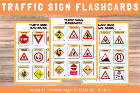 1 Traffic Signs Flashcards Designs & Graphics