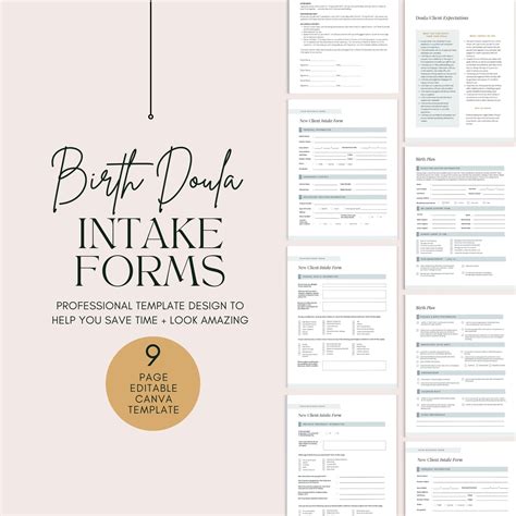 Use Professional Level Designed Client Intake Forms When Getting To Know Your Birth Clients And