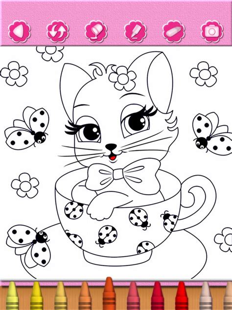 Kitty Cat Coloring Pages Games: Girl Coloring Book - AppRecs