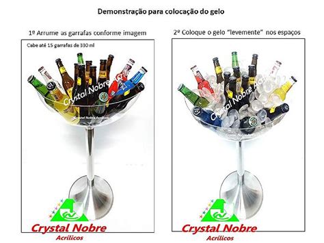 Champanheira Balde De Gelo Crystal Nobre Acr Licos Crystal Nobre