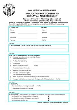 Fillable Online Cne Siar Gov Application For Consent To Display And