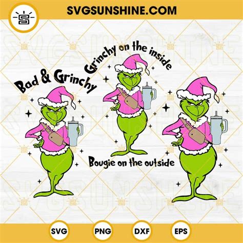 Pink Grinch Svg Bundle Bougie Grinch Svg Bad And Grinchy Svg