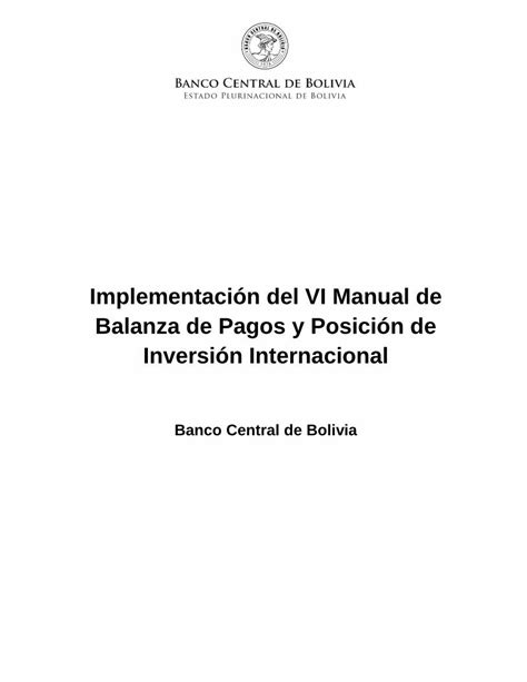 Pdf Implementaci N Del Vi Manual De Balanza De Pagos Y Posici N De