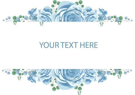 Premium Vector Flower Frame With Blue Rose