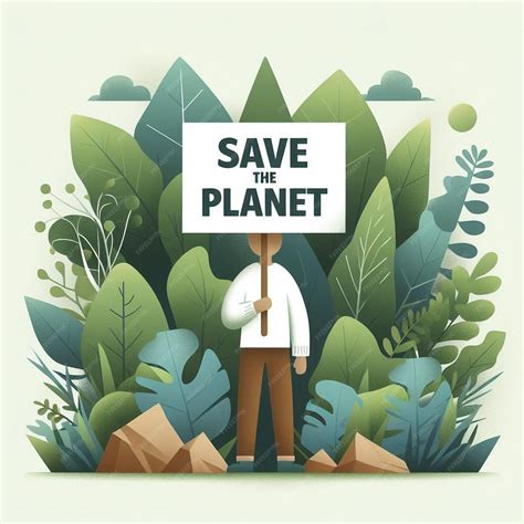 Premium Photo A Person Holding Save The Planet Poster Earth Day Poster