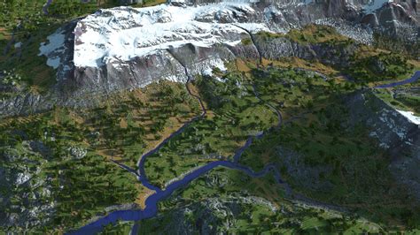 K By K River Valley Custom Terrain Minecraft Map