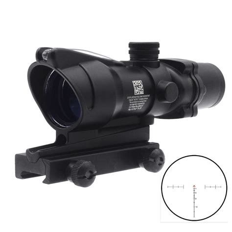 Chevron Reticle Acog 4x32 Scope Real Fiber Optics Red Illuminated