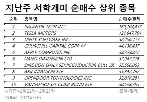 미국주식 주간톱픽 서학개미 팔란티어 1900억원어치 사들여 네이트 뉴스