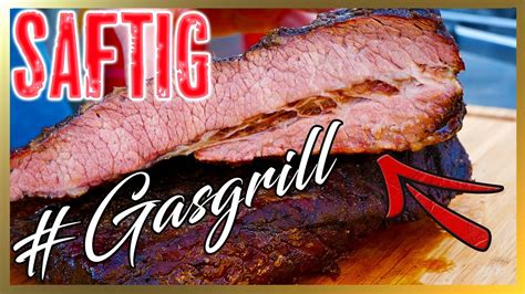 Beef Brisket Vom Gasgrill Mit Der Texas Kr Cke Beef Brisket