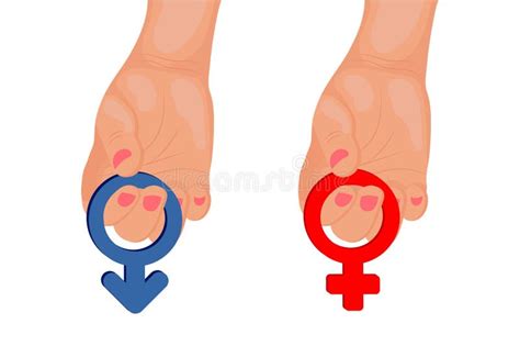 Sex Symbols Gender Woman And Man Flat Symbols White Female And Male