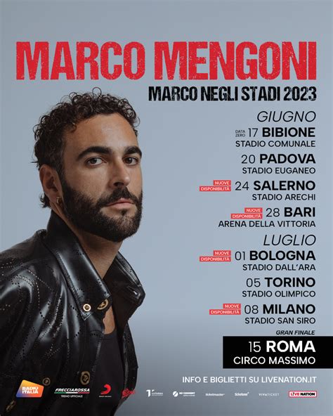 Marco Mengoni Nuove E Limitate Disponibilit Di Biglietti